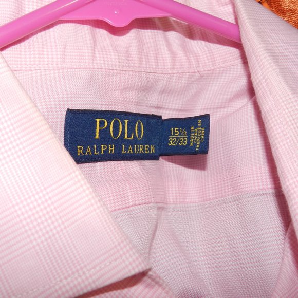 Polo Ralph Lauren Mens Pink Button Down Collared Long Sleeve Shirt Size 15 1/2 - Picture 8 of 9
